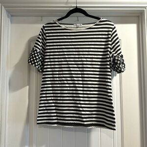 DJ & JuJu Striped Ruffle Sleeve Shirt
